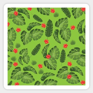 Tropical leaves Green Sticker